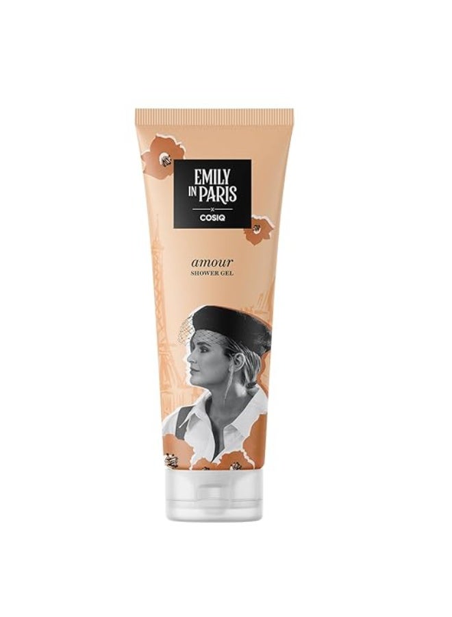 CosIQ Cos-IQ Emily In Paris Camille’s Amour Shower Gel for Women, 24/7 Shower Fresh with Long Lasting Scent | Glowing Skin, Paraben Free & 100% Soap Free | Floral Fruity Gourmand Scent | 200ml (Pack of 1) - Image 1